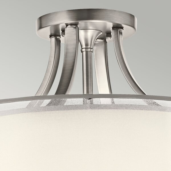 Plafonnier Blanc Etain antique Verre Lin Métal CANELADO