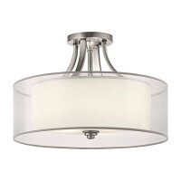 Plafonnier Blanc Etain antique Verre Lin Métal...