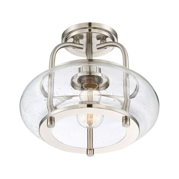 Lampe de plafond vintage verre métal 25cm E27 FELI