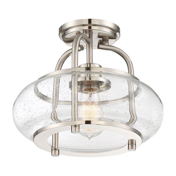Lampe de plafond vintage verre métal 25cm E27 FELI