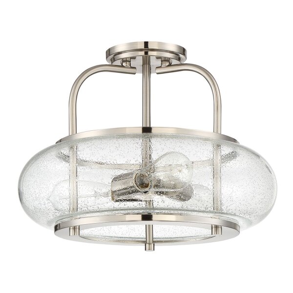 Lampe de plafond verre métal Ø41cm intérieur style vintage