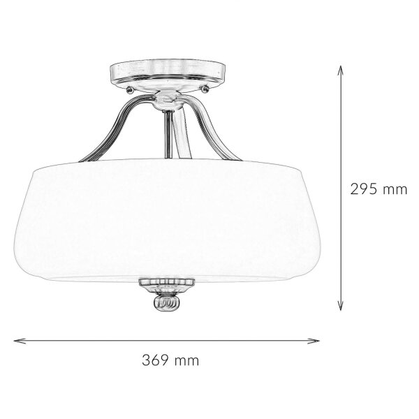 Plafonnier E27 Blanc Nickel Ø37cm Verre Métal