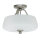 Plafonnier E27 Blanc Nickel Ø37cm Verre Métal