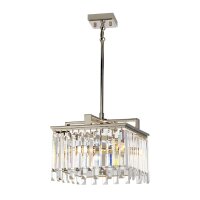 Lampe à suspendre cristal en nickel clair Art...