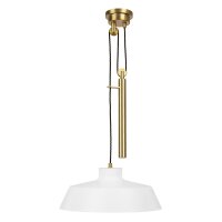 Lampe à suspendre réglable blanc laiton E27...