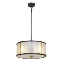 Suspension ronde 40 cm Art nouveau verre acier 3x E27