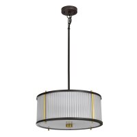Suspension ronde 40 cm Art nouveau verre acier 3x E27