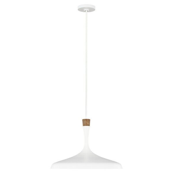 Suspension Blanc Métal Bois Ø48cm Scandinave E27