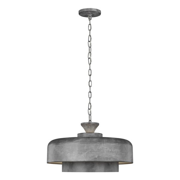 Suspension Gris E27 Métal Ø46cm Design Vintage