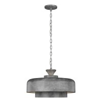 Suspension Gris E27 Métal Ø46cm Design Vintage