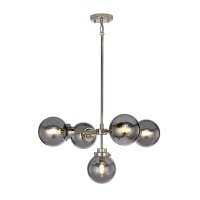 Lampe à suspendre Gris Nickel Verre Métal...