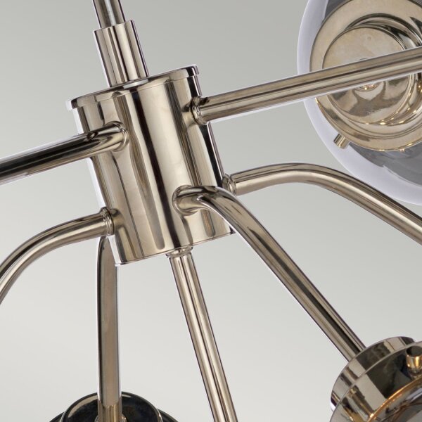Lampe à suspendre Gris Nickel 9x E14 Métal Verre LILINIA