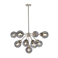 Lampe à suspendre Gris Nickel 9x E14 Métal...