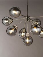 Lampe à suspendre Gris Nickel 9x E14 Métal...