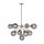 Lampe à suspendre Gris Nickel 9x E14 Métal Verre LILINIA