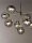Lampe à suspendre Gris Nickel 9x E14 Métal Verre LILINIA
