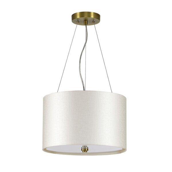 Suspension tissu Ø36cm en crème laiton antique