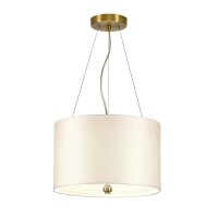Suspension tissu &Oslash;36cm en cr&egrave;me laiton antique