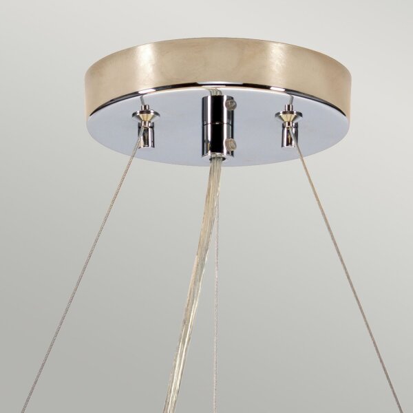 Lampe à suspendre Abat-jour en tissu rond Ø46cm en crème chrome NASIA