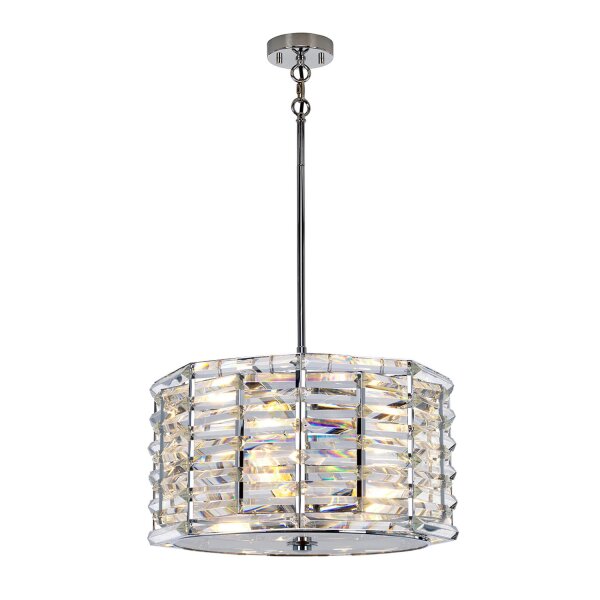 Lampe à suspendre cristal Ø48cm éblouissement réglable Moderne