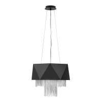 Lampe à suspendre Métal Noir Argent Design...
