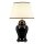 Lampe de table céramique tissu noir crème hauteur 80 cm E27