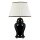 Lampe de table céramique tissu noir crème hauteur 80 cm E27
