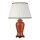 Lampe de table c&eacute;ramique tissu en terracotta cr&egrave;me 68 m E27