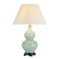 Lampe de table céramique tissu vert écru 64...