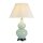 Lampe de table céramique tissu vert écru 64 cm Classique E27