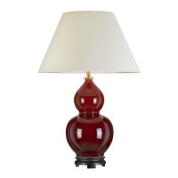 Lampe de table céramique tissu 64 cm en rouge...