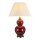 Lampe de table céramique tissu 64 cm en rouge écru Classique