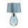 Tischlampe Blau beleuchteter Sockel Glas Seide 60,5 cm
