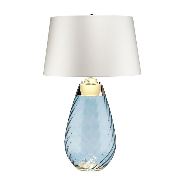 Tischleuchte Glas Seide 74 cm beleuchteter Sockel Retro