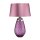 Tischlampe Glas Seide beleuchteter Sockel Rosa Violett
