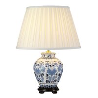 Lampe de table Crème Bleu Blanc E27 50 cm Tissu...
