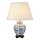 Lampe de table Crème Bleu Blanc E27 50 cm Tissu Céramique