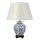 Lampe de table Crème Bleu Blanc E27 50 cm Tissu Céramique