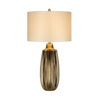 Lampe de table E27 67 cm en bronze blanc céramique...