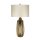 Lampe de table E27 67 cm en bronze blanc céramique tissu