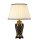 Lampe de table céramique tissu 68 cm crème noir or E27