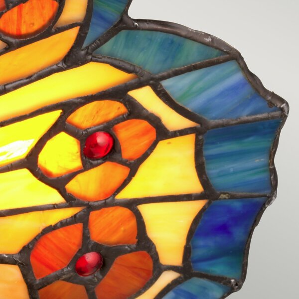 Tischleuchte Tiffany Stil Glas Schmetterling Deko