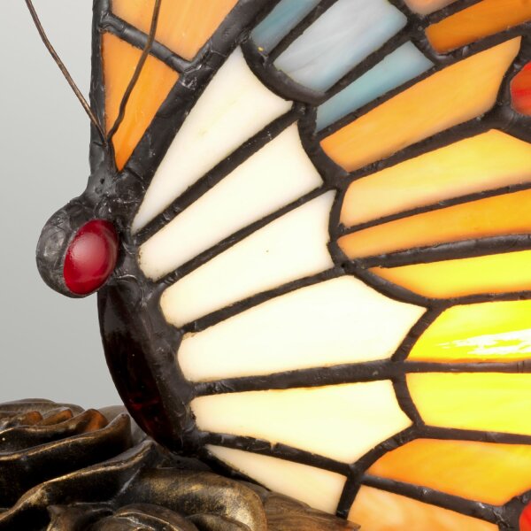 Tischleuchte Tiffany Stil Glas Schmetterling Deko