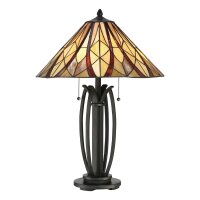 Lampe de table style Tiffany E27 65 cm 2 interrupteurs...