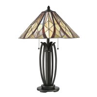 Lampe de table style Tiffany E27 65 cm 2 interrupteurs...