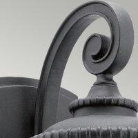 Applique extérieure Noir IP44 E27 Verre Rustique Cour