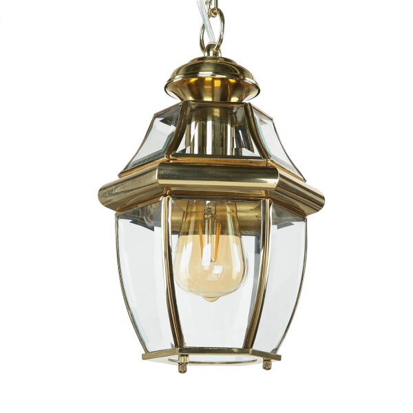 Suspension dextérieur laiton verre vintage design E27