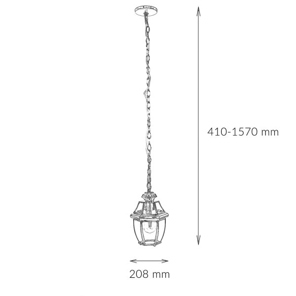 Suspension dextérieur laiton verre vintage design E27