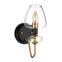 Applique Abat-jour en verre noir laiton E14 MAIYA