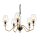 Lustre avec abat-jour en laiton noir à 5 branches